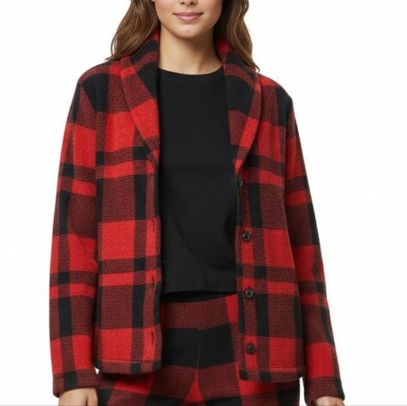 Chaps Buffalo Plaid Button Up Cardigan Size Large - Picture 6 of 8